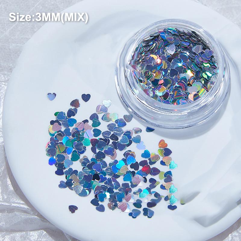 

Мини сверкающий лазерный блеск для ногтей сверкающий красочный патч любовь бабочка волна точка звездный лазер серебряный блеск для ногтей украшение Solid Love