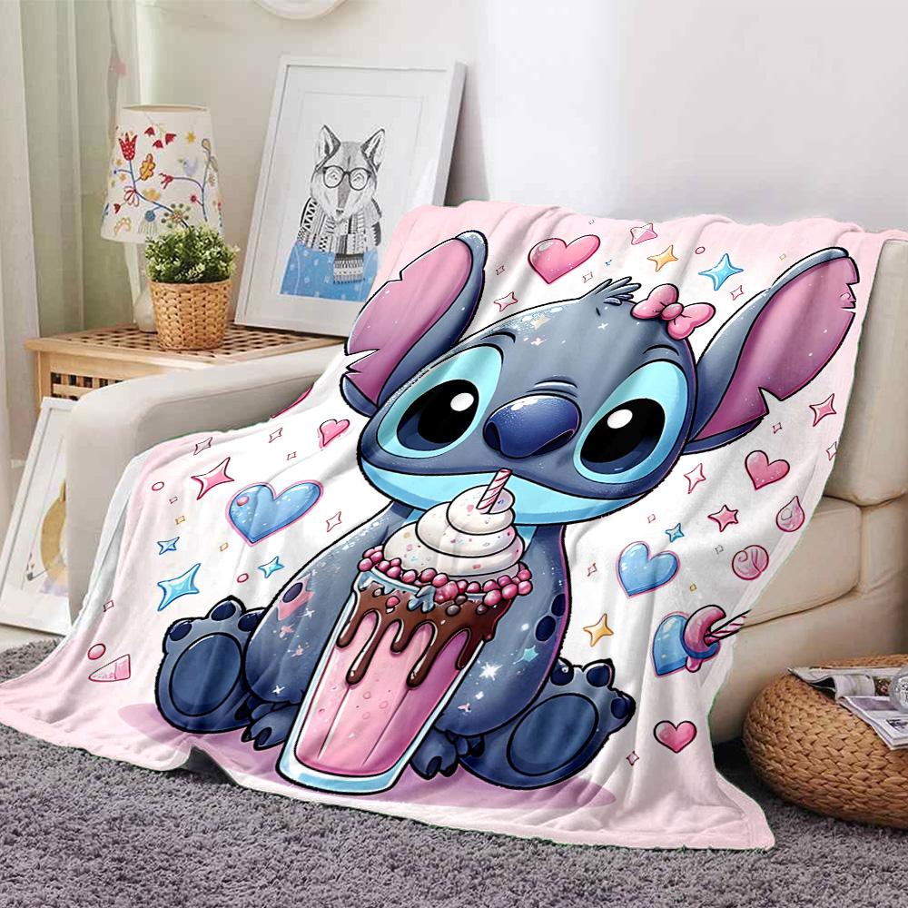 1pc Stitch Tropical Paradise Flannel Blanket,Ultra Soft Warm Plush Throw for Home Bedroom Bed Sofa Cover Camping Picnic gift Y7178