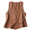 Women Vest Sleeveless Single-breasted Cardigan Solid Color Thin V Neck Slim Fit Casual Daily Wear Lady Waistcoat