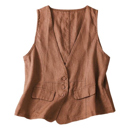 Dámská vesta Jednořadý cardigan bez rukávů Jednobarevný Tenký výstřih do V Slim Fit Běžné Denní nošení Dámská vesta