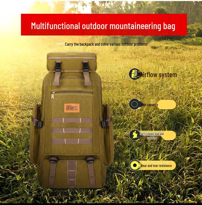 Camouflage Tactical Mountaineering & Camping Backpack - Double Shoulder, Large Capacity, Travel Luggage Storage Bag.