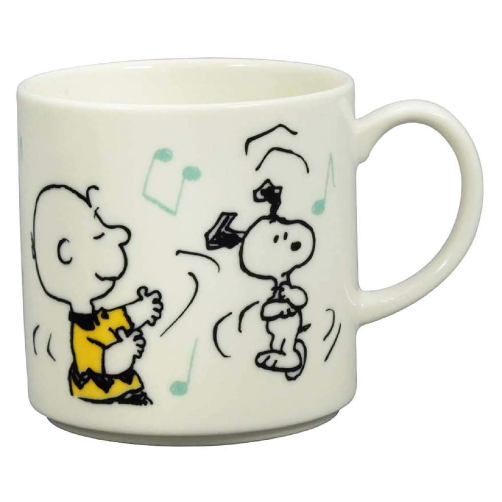 Yamaka Shoten "PEANUTS" Mug, 350ml, with Silicone Cup Cover, Dance, SN732-11P