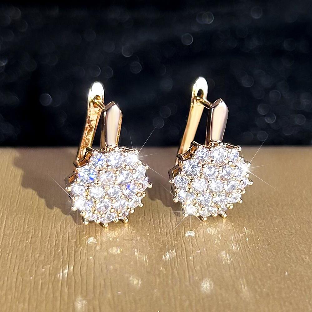 

Luxurious Rose Gold Color Drop Earrings with Shiny Blue Cubic Zirconia and Flower for Women,… More