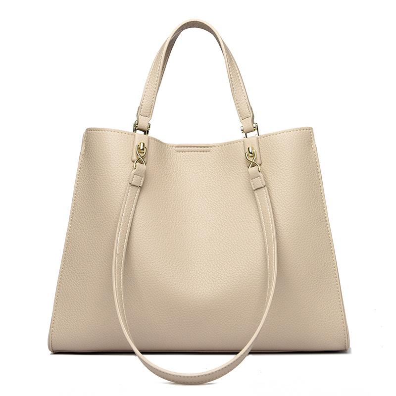 Portable Tote Bag Women's New Large-capacity Shoulder Bag Soft Leather Fashionable and Simple Commuter Messenger Bag