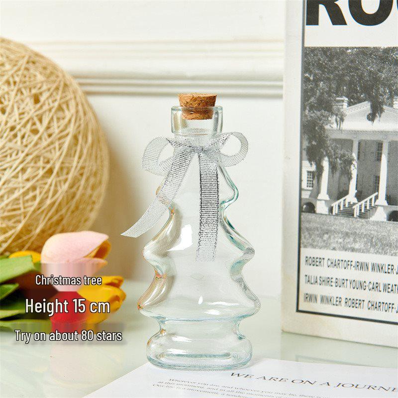 Creative Glass Bottle with Sand, Shells, Lucky Stars, Paper Cranes, and Rainbow Pentagrams