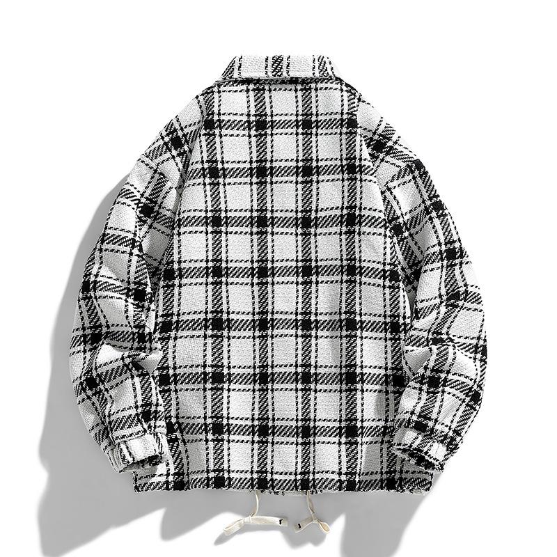 Men's Jacket Spring New Casual Jacket Men's Korean Style Trendy Hong Kong Style Fashion Brand Plaid Top