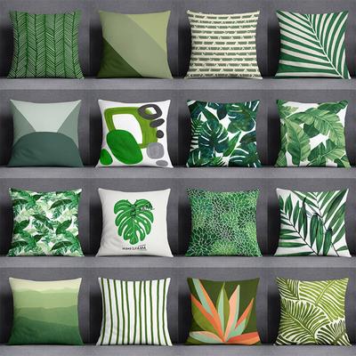 Green Leaf Series Pillow Gifts Home Office Furnishings  Bedroom Sofa Car Cushion Cover Case 45x45cm