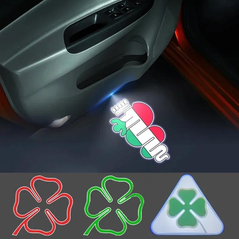 For Alfa Romeo Giulietta Mito Stelvio Giulia 159 Brera Spider LED Car Door Welcome Lights Courtesy Projector Ghost Shadow Lamp zl9