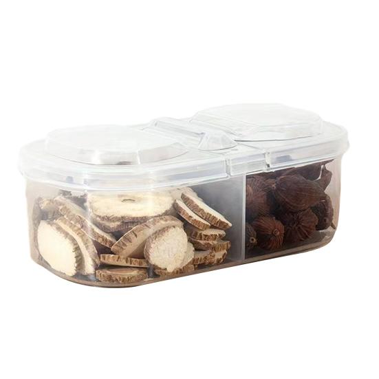 Герметичный контейнер для хранения продуктов с 2 отделениями, коробка для хранения закусок с крышкой, штабелируемый ящик для хранения фруктов для холодильника, кухонного шкафа, пикников