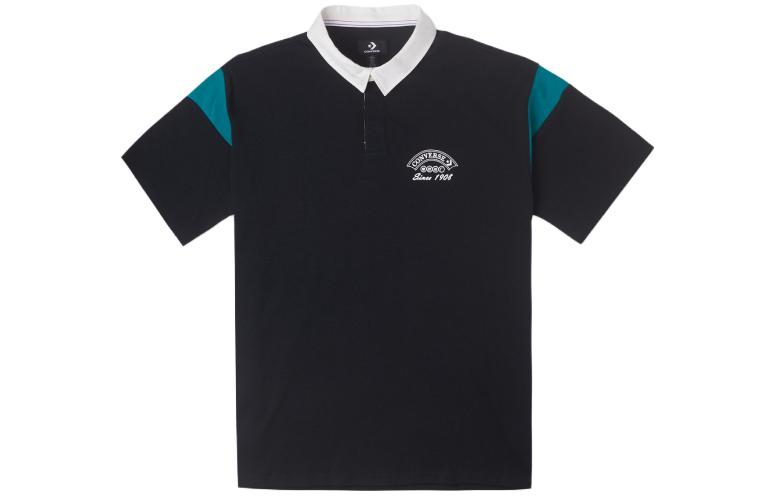 Converse Polo Shirts Men s Black Polo Collar Moderate Straight Fit 10026173-A03 XL
