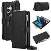 For Samsung Galaxy S24/S23/S22/S21 Ultra Note 20 Ultra Wallet Case with Zipper Credit Card Holder RFID Blocking,Flip Folio Cover