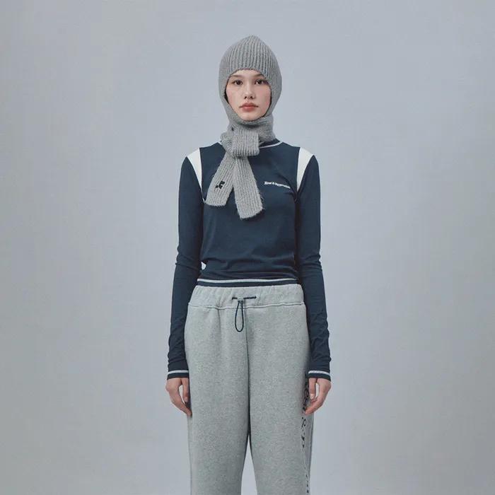 HAIRY SCARF BEANIE (GREY)