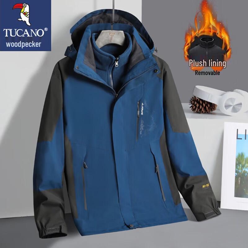 

TUCANO Men s 3-in-1 Fleece Lined Waterproof Jacket 4XL