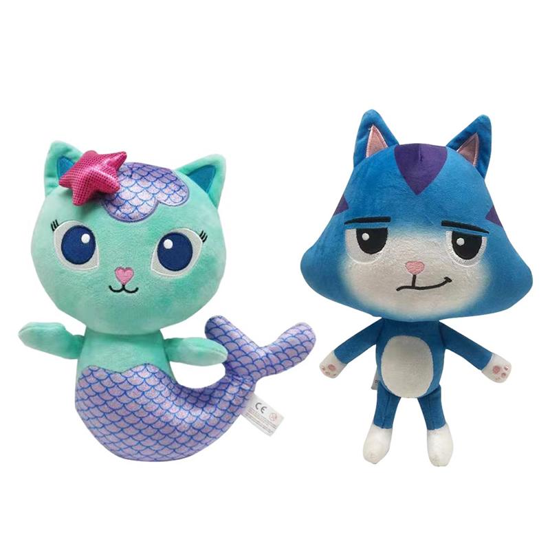 

2pcs/lot Gabby s Dollhouse Plush Toy Mercat Mermaid Pandy Paw Cakey Kitty Fairy CatRat Stuffed Animal Plushie Doll Fan Girl Gift