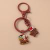 Cute Christmas Santa Clause Keychain Gingerbread Man Key Ring Pendant for Women Girls Handbag Decor DIY X'MAS Jewelry  Gifts