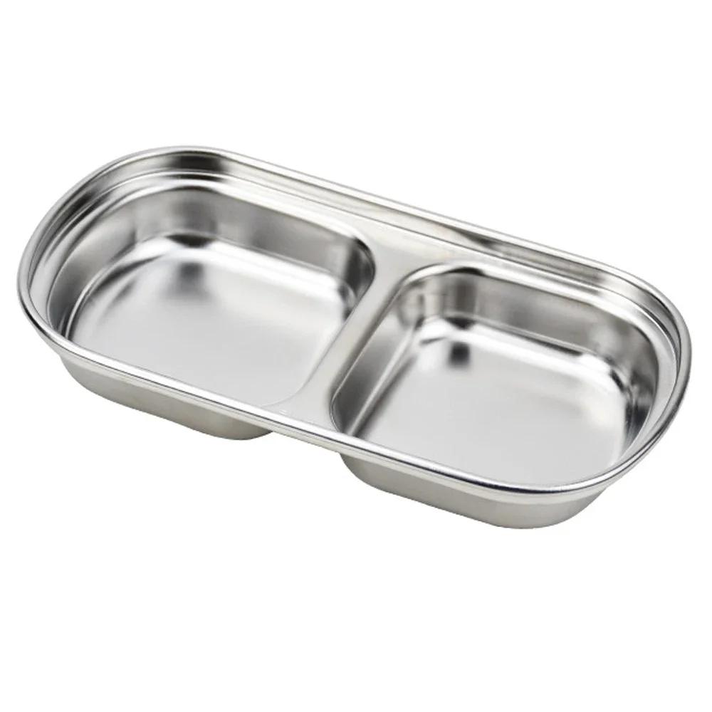 304 Stainless Steel Pepper Roast Meat Sauce Dishes Wasabi Bowl Separate Sushi Vinegar Soy Plates Tableware Food Seasoning Tray
