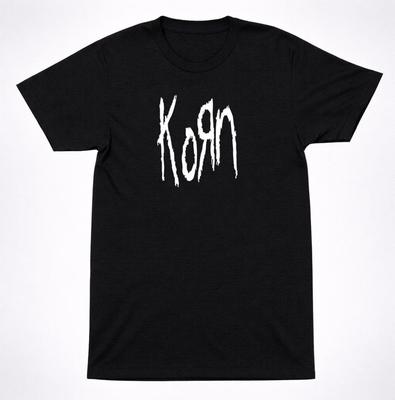 Korn Vintage Scratch Logo T-Shirt Black Nu Metal Band Graphic Unisex Tee