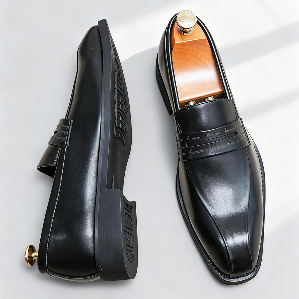 Men's Formal Leather Shoes British Style Oxford Slip On Loafers Breathable Non-Slip Business Dress Wedding Office Daily Commute
