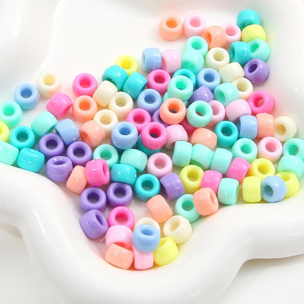 9x6mm Mixed Style Acrylic Barrel Beads for DIY Bracelet & Necklace Making