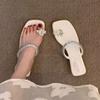 Fashion Crystal Women Clip Toe Slippers Casual New Shoes Summer Sandals Trend 2025 Fashion Square Toe Flip Flops Woman Slides Sandalias