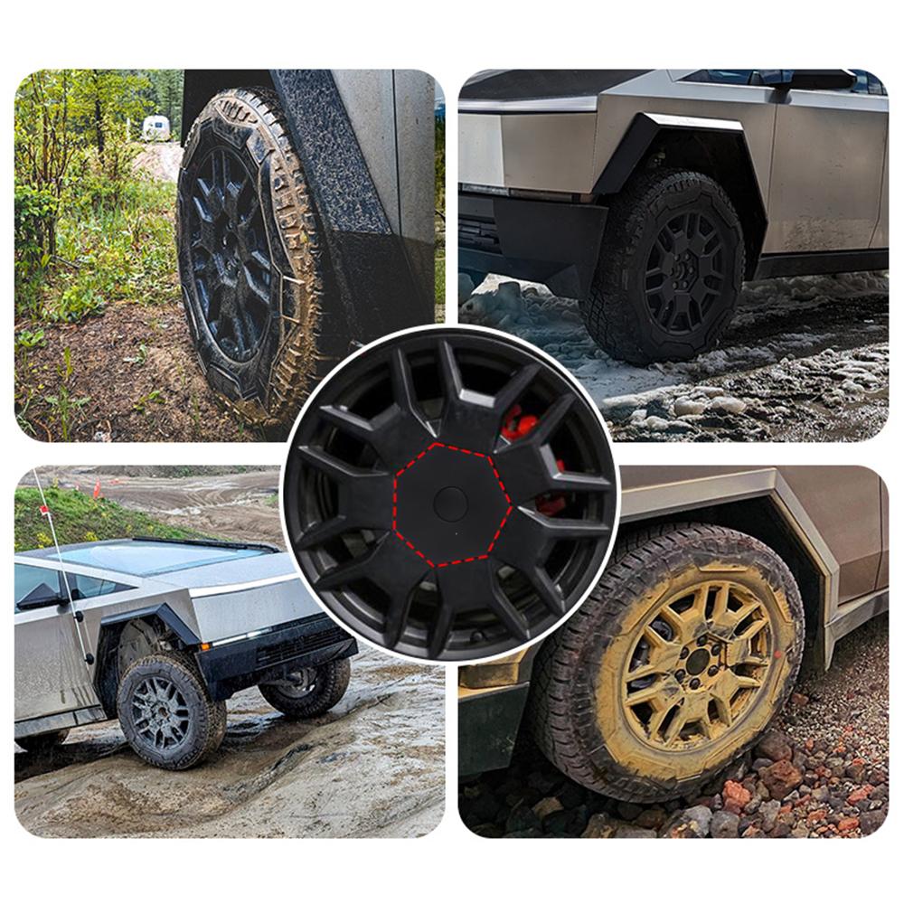 4x Hub Center Cover for Tesla Cybertruck 2025 Wheel Hub Cover Wheel Center Decorative Hubcaps for Cyber Pickup Truck Accessories