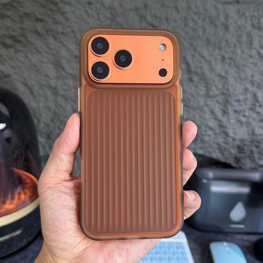 Corrugated Stripe Pattern Translucent Phone Case For For Iphone 17 Air 16 1 14 13 12 Pro Max Silicone Shockproof Matte Bumper Cover