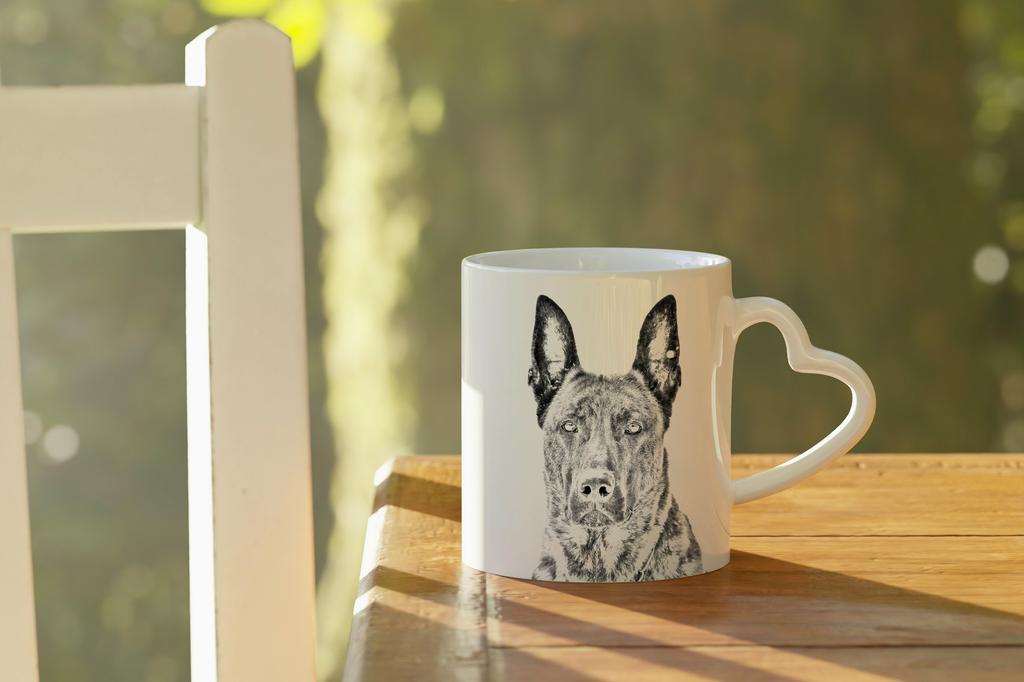 Dutch Shepherd Dog, Dutch Herder - cup with a dog, adorable cup with a heart-shaped handle, universal gift from the Art-Dog brand