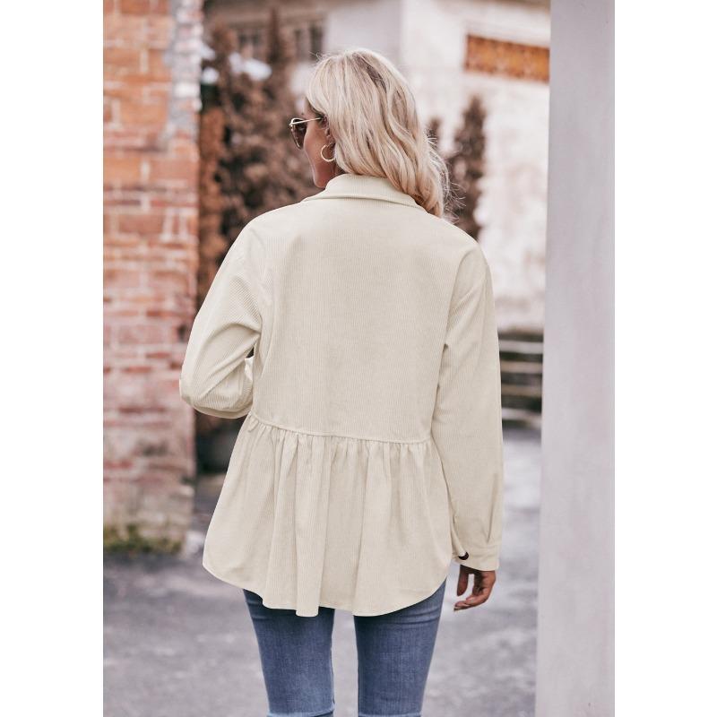 YYFS Moda damă ocazional primăvară toamnă imprimeu culoare uni mâneci lungi cu gât POLO Bluze și cămăși