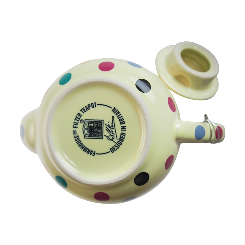 London Pottery Farmhouse Teapot, Ivory/Dot, 2-Cup, 78412