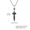 Fashion Retro Nordic Celtic Knots Rune Sword Pendant Stainless Steel Necklace for Men, Vintage Punk Jewelry Gift