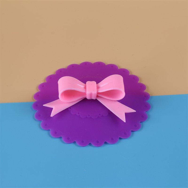 Silicone Green Flower, Cartoon Bow-tie Cat Water Cup, Ceramic Cup Lid, Silicone Sealed Cup Lid