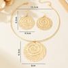 Collar earrings set round exaggerated spiral beating pattern retro