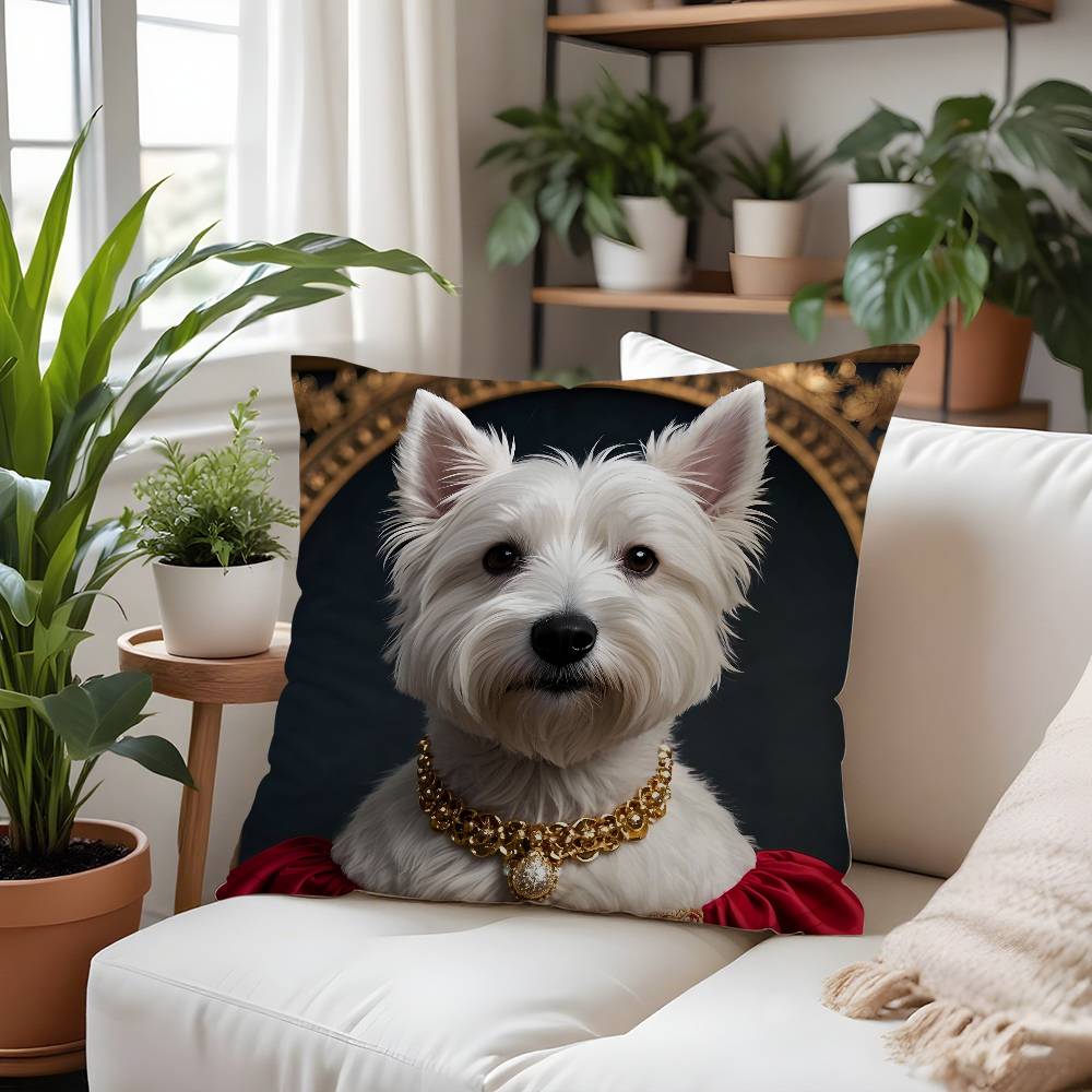West Highland White Terrier Pillow Case  Plush Fabric Soft  Pillowcase Double Sided Print Cushion Cover Household Gifts