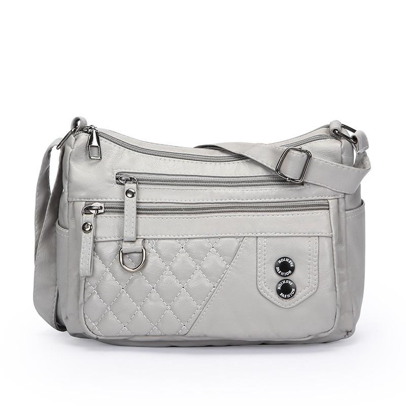 

Винтажная женская сумка ромбическая сумка через плечо на открытом воздухе большая вместимость многосекционная сумка для мам серый