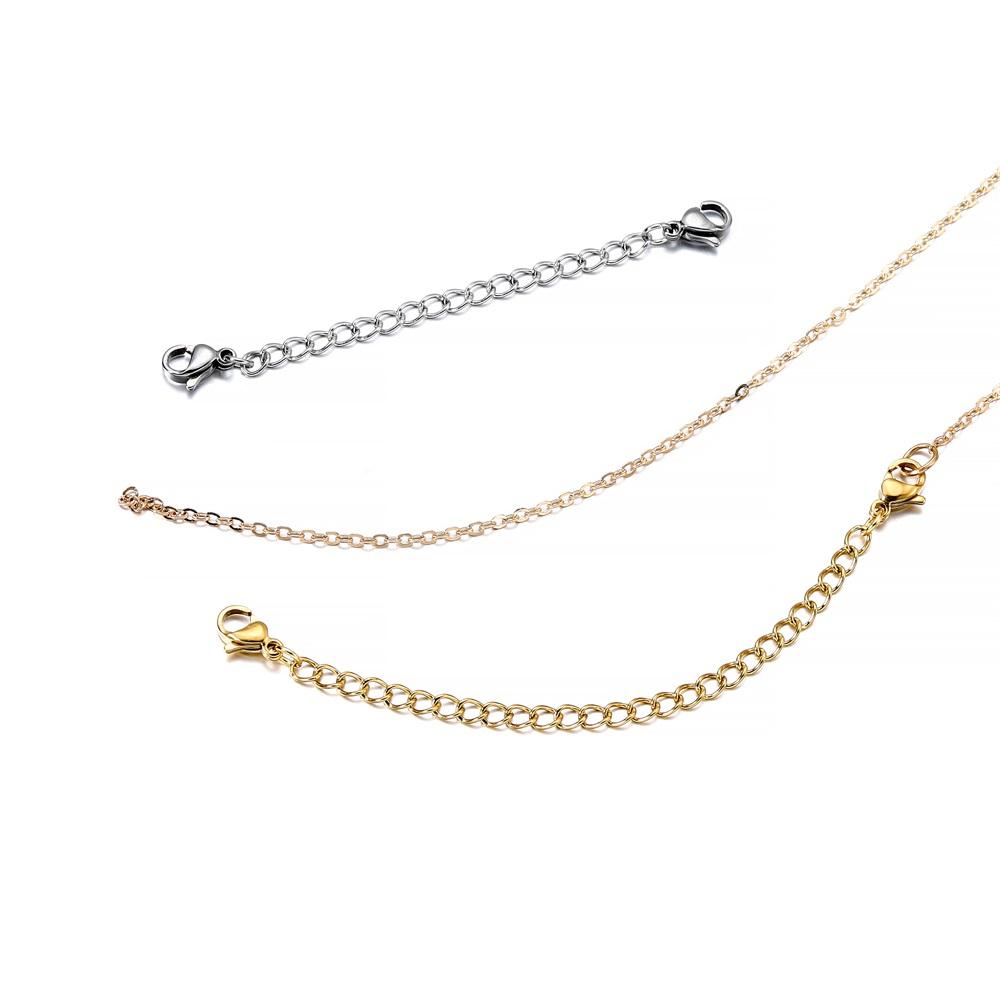 10Pcs/lot Stainless Steel Necklace Extension Chain Lobster Clasp Extended Chains For DIY Jewelry Making Supplies Accessories