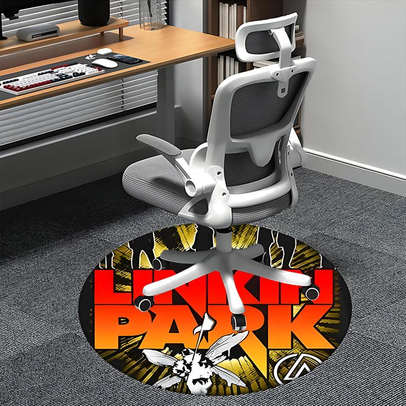 

Linkin Park Band Merchandise Chair mat Round Rug-Office carpet, Machine Washable, Non-slip, Suitable for Living Rooms, Bedrooms 80cm