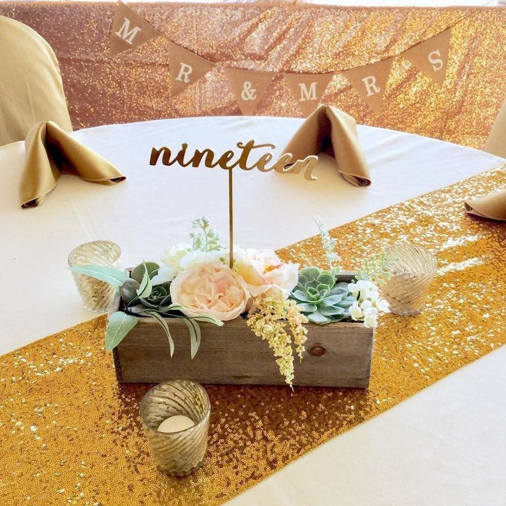 Table Runners 4 Pieces 30x180cm Glitter Dining Table Runner Sequin Table Cover Runners for Party Wedding Birthday Bridal Shower Decorations