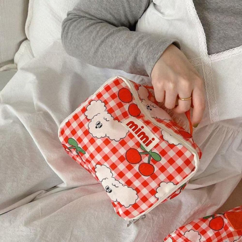 Portable Storage Bag with Zipper Handheld Bag Korean Tote Bag  Storage Organizer