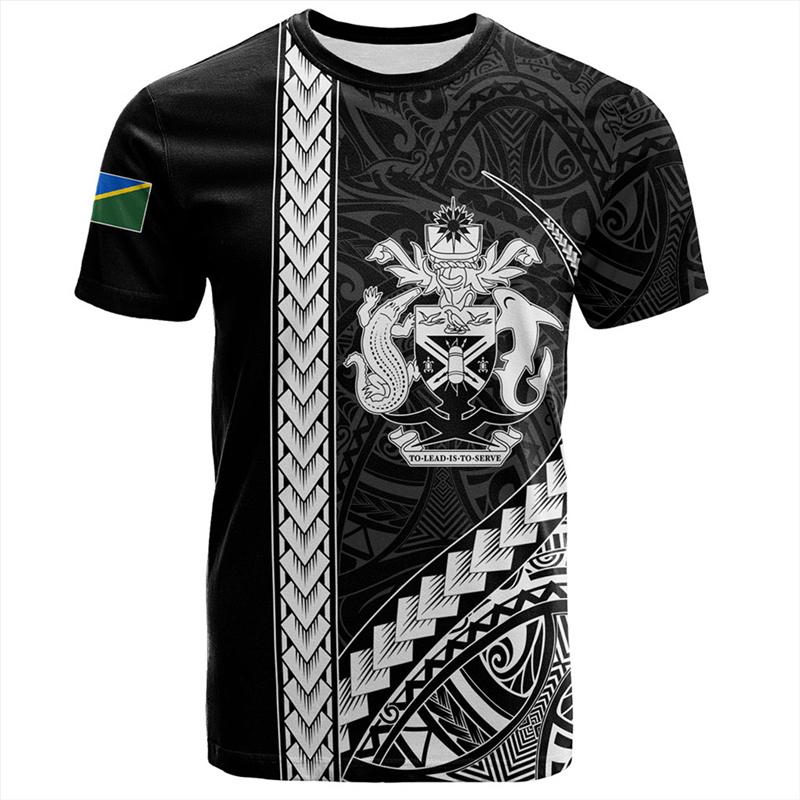 Solomon Islands 3D Printing T Shirt Men Polynesian Graphic T-shirt Fashion Tops Short Sleeves Male Clothes Oversized Tee Shirts