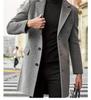 Men's Autumn/Winter Single-Breasted Woolen Trench Coat