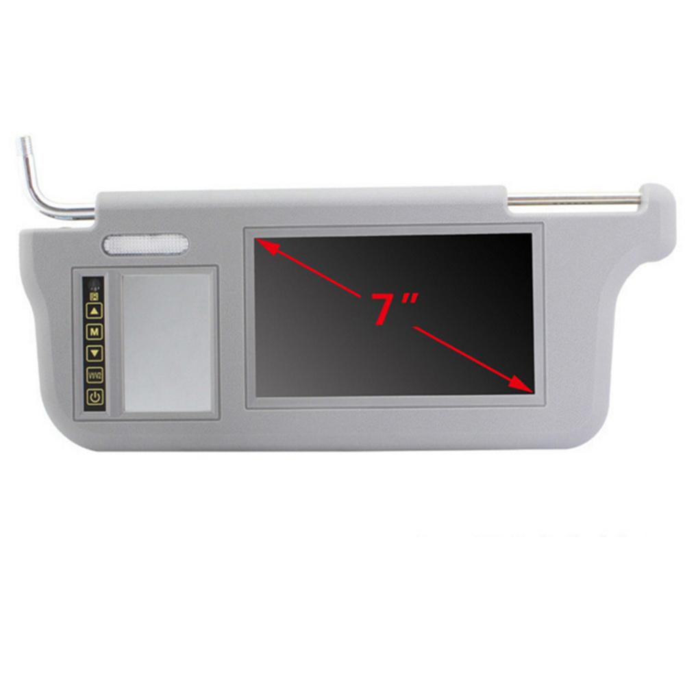 7" Car 2 Channel Video Sunvisor Rear View Mirror Screen Lcd Monitor For DVD/VCD/