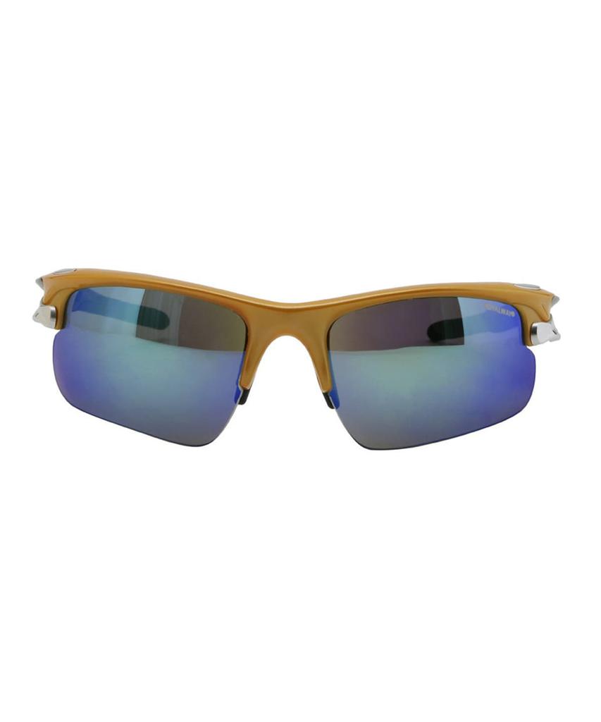 MAISON MASTER A-Pect Sunglasses Orange Black - Blue Green Mirror