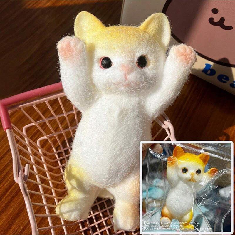 Squishy Leuke Gevlokte Kat Stressverlichtend Speelgoed, Extra Grote Sensorische Fidget Speeltjes voor Kinderen Volwassenen Angst Ontspanning, Knijp Cadeau