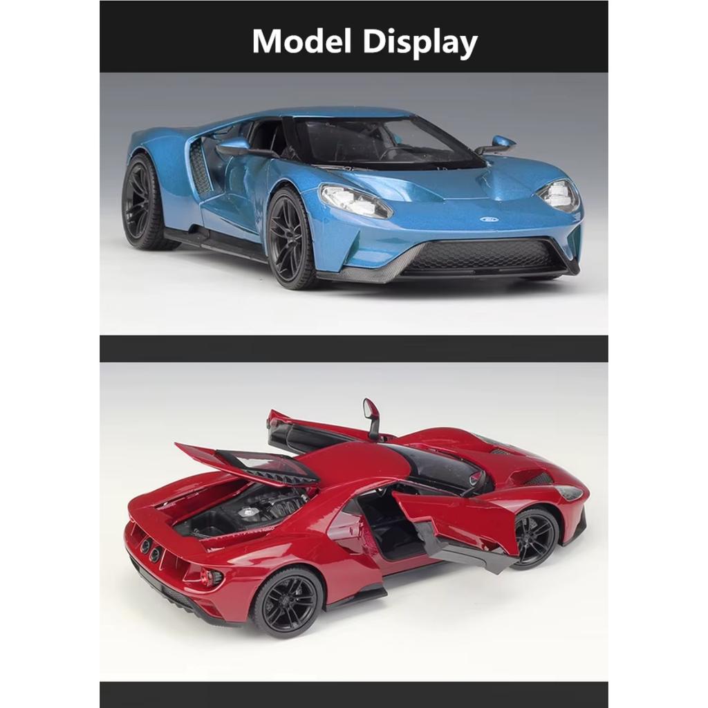 Welly 1/24 Ford GT 2017 Supersportwagen Legierungsauto Modell Diecast Spielzeugfahrzeuge Simulation Hobbys Sammlerauto Spielzeug Kinder Geburtstagsgeschenk