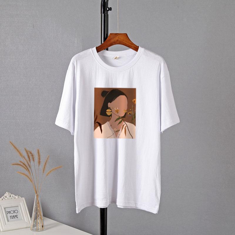 Camisetas Estéticas Estampadas de Manga Corta Hirsionsan para Mujer 2021 Verano Moda Chic Camisetas Holgadas Gráficas Góticas Tops Casuales Femeninos