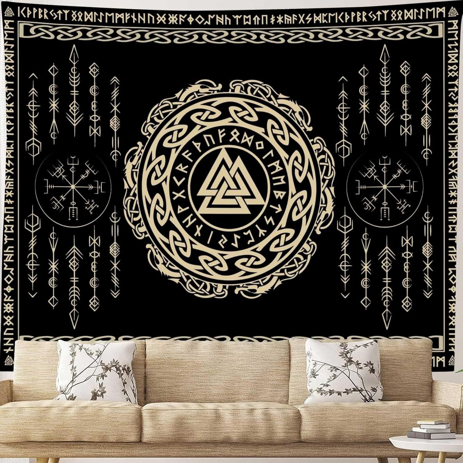 Tapestry of runes of Viking meditation 75x100