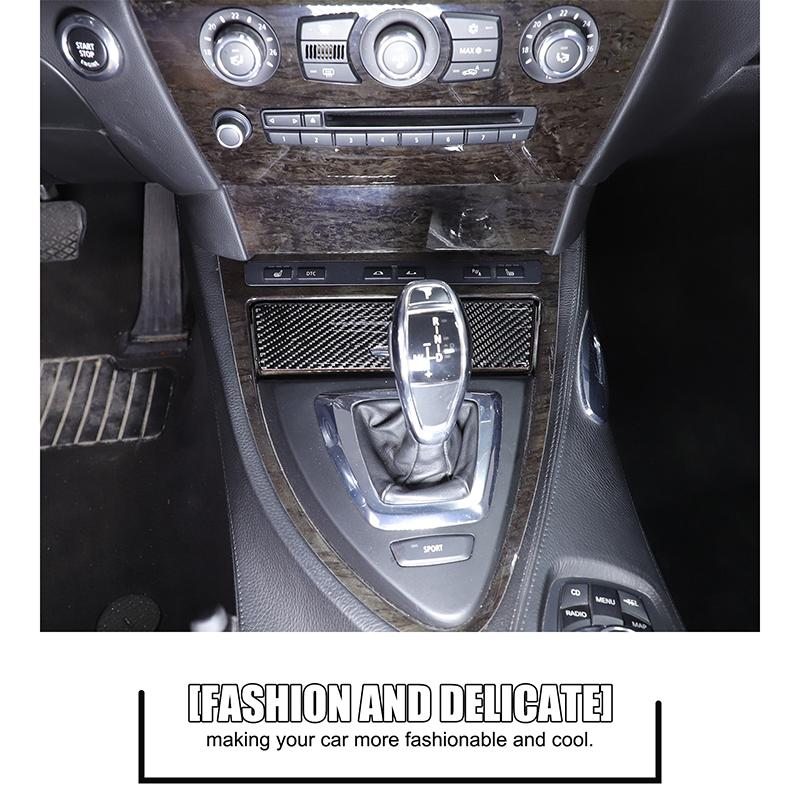 For BMW 6 Series E63 E64 2004-2009 Soft Carbon Fibre Car Center Console Cigarette Lighter Frame Panel Trim Sticker Accessories