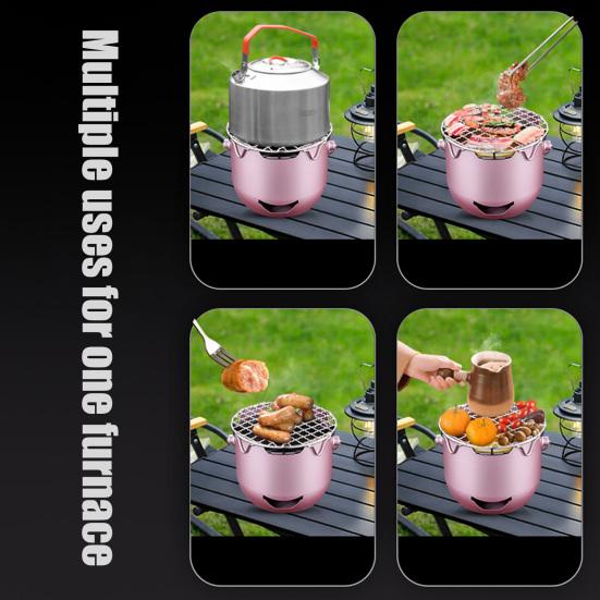 Mini Charcoal Stove Stainless Steel Portable Oven for Tea Making Efficient Heating Lightweight BBQ Stove for Indoor Outdoor Use