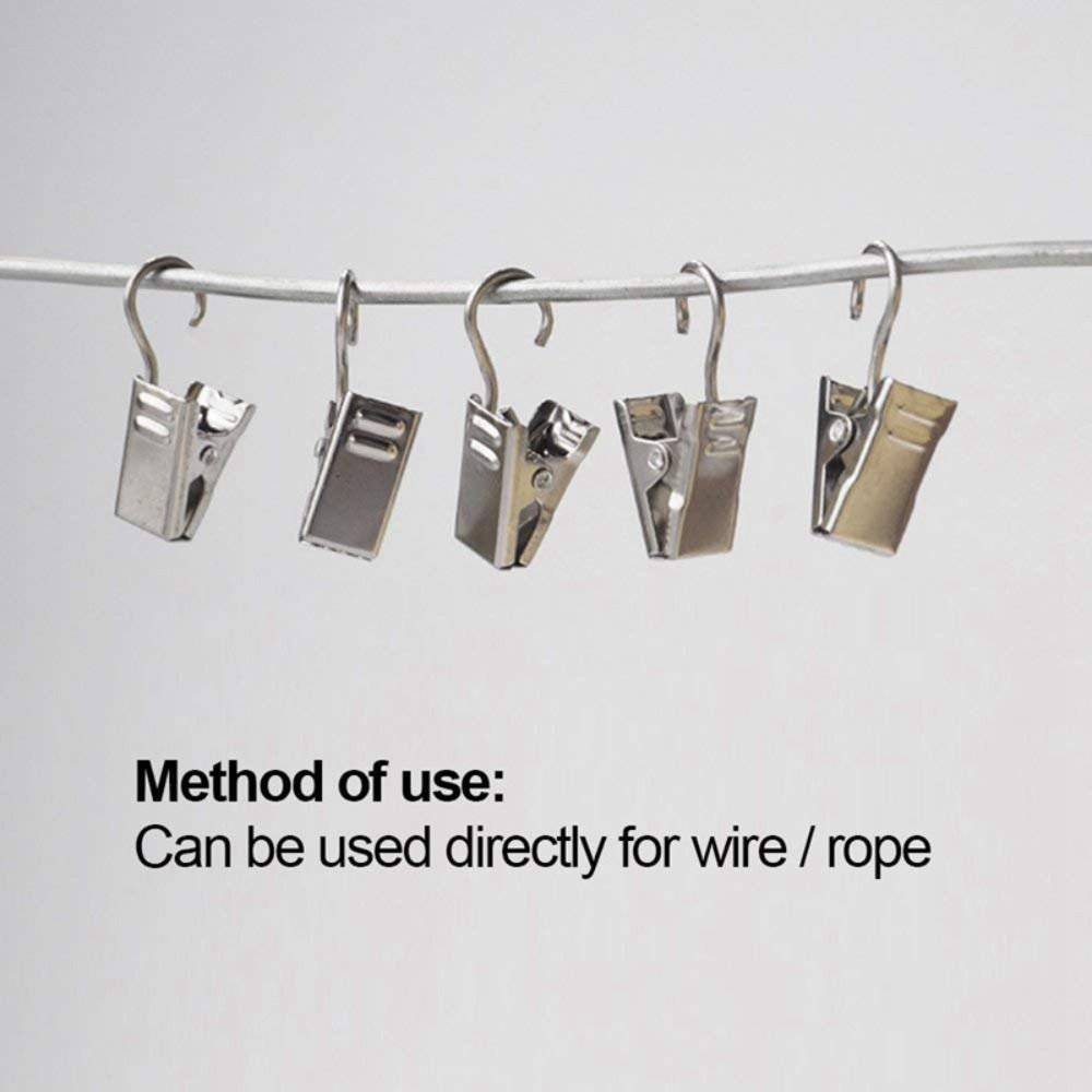 50 Pcs With Hook Iron Drapery Hook Durable Curtain Hook Clips Stainless Steel Curtain Clips  Home