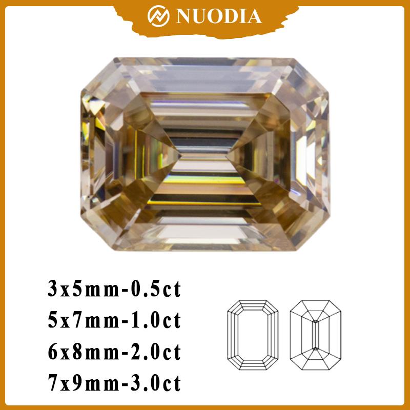 Champagne Moissanite Stone With Round/100 Faces/Pear/Emerald/Radiant/Oval/Princess/Heart/Cushion/Asscher/Marquise